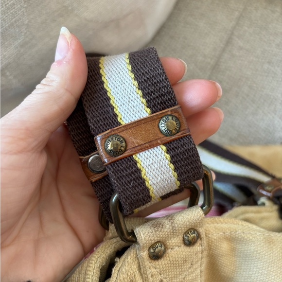 Louis Vuitton Tan Canvas Bag with Red Print - Picture 7 of 13